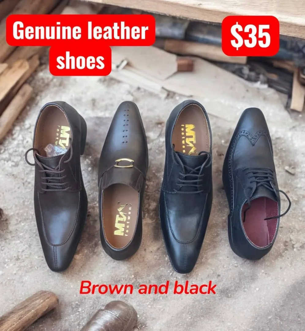 Genuine Leather Shoes in Brown and Black