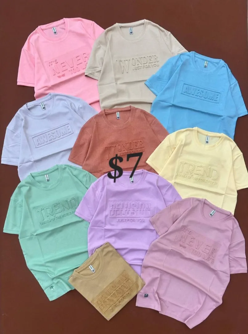 Trendy Embossed T-Shirts