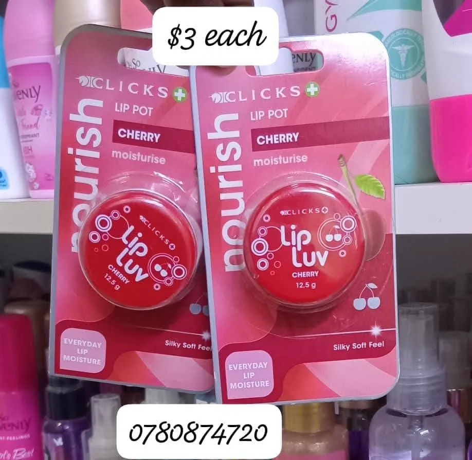 Clicks Lip Luv Cherry Lip Pot