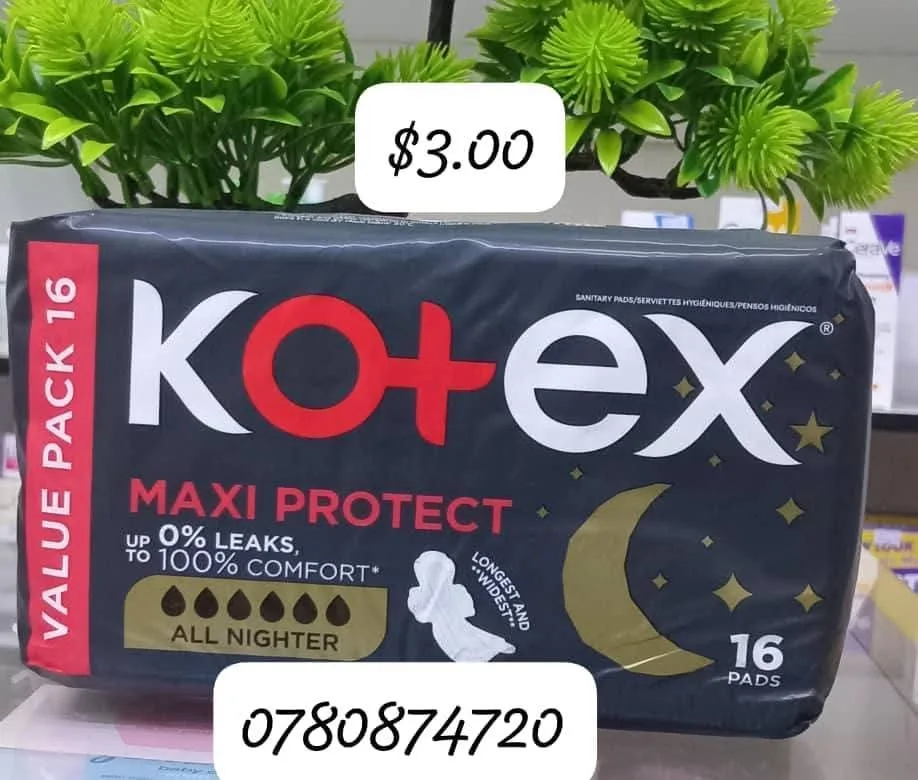 Kotex Maxi Protect All Nighter Pads 16 Pack