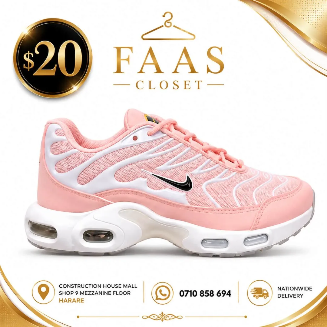 Pink and White Air Sneakers