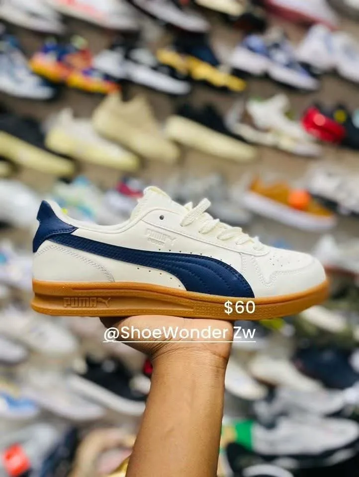 Puma White and Blue Sneakers