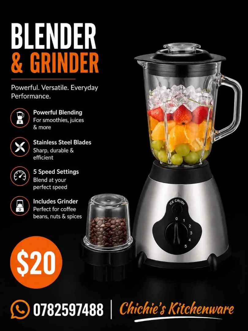 Blender & Grinder with 5 Speed Settings