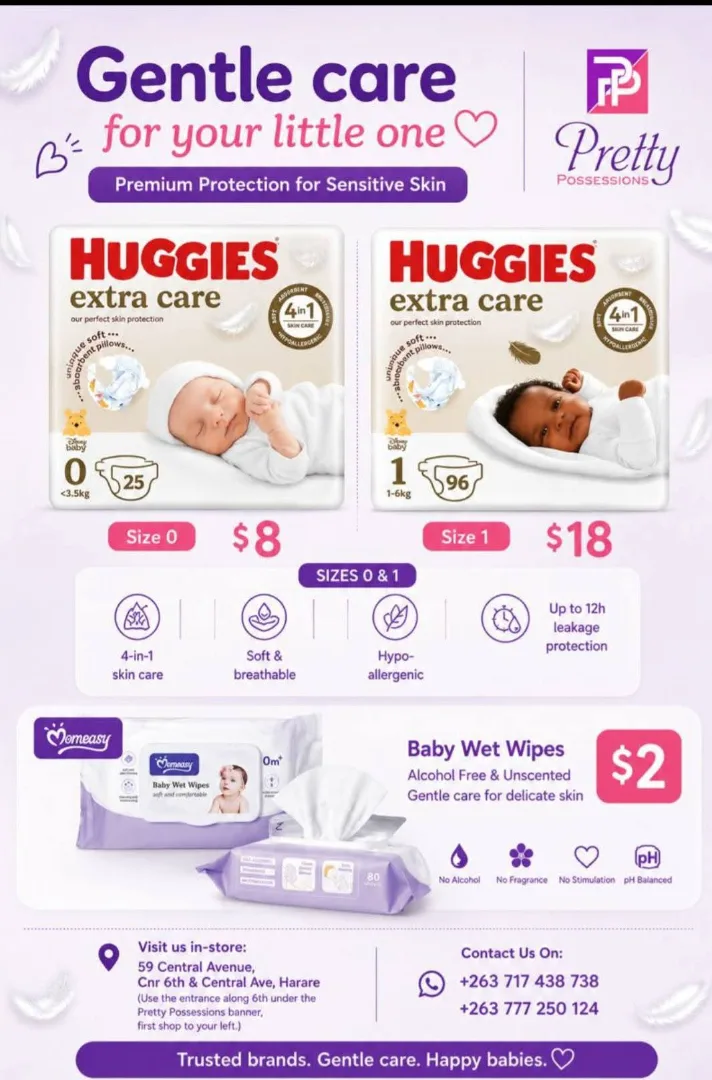 Huggies Extra Care Diapers Size 0 & 1