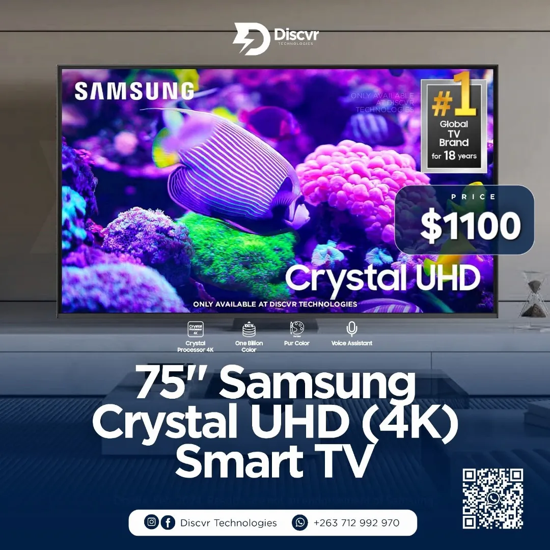 75" Samsung Crystal UHD 4K Smart TV