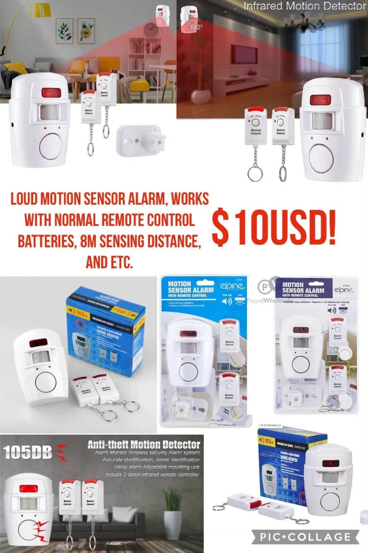 Infrared Motion Sensor Alarm with Remote Control