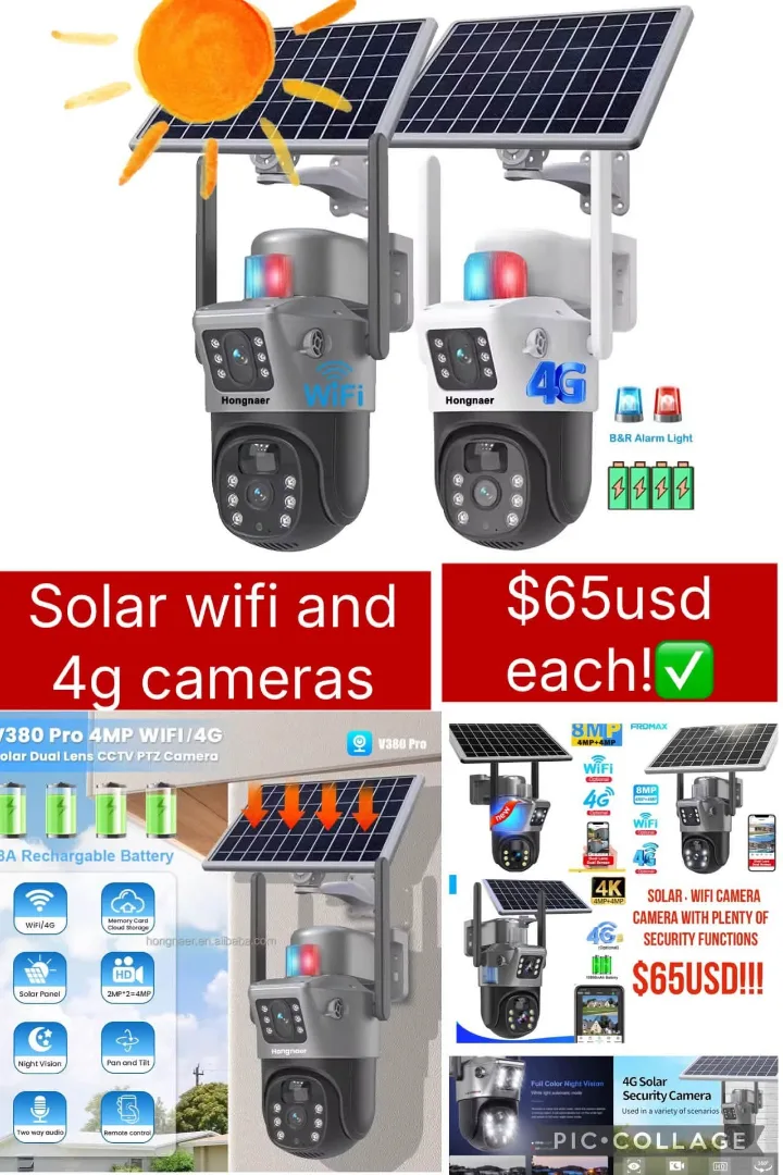 Hongnaer Solar WiFi and 4G Cameras