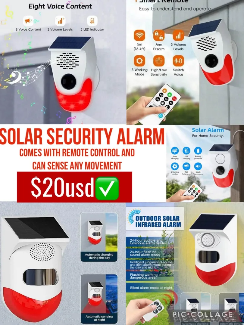 Solar Security Alarm with Remote Control