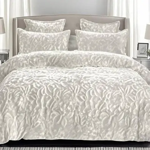 Embossed Velvet Luxury Comforter Set – grey