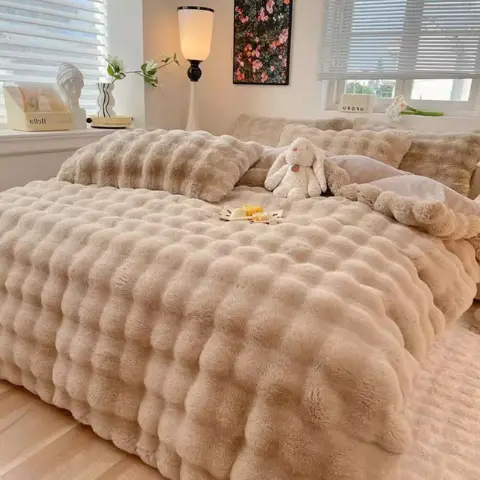Cloud Plush Bubble Tufted Comforter Set – Pure Ivory