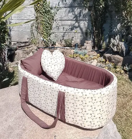 Floral Baby Bassinet with Heart Pillow